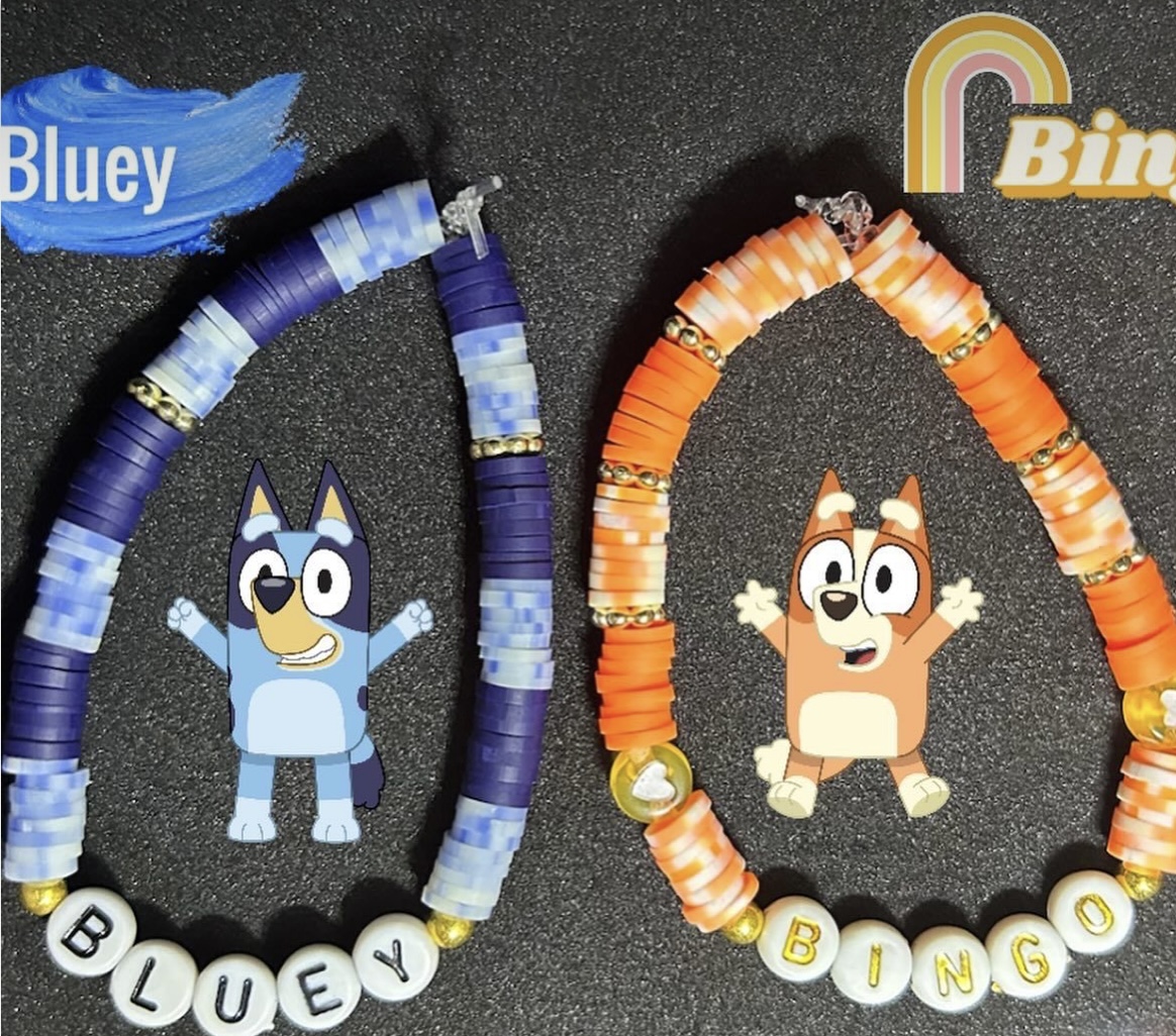 Cute Bingo and Bluey Bracelets 🔵🟠